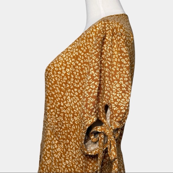 Universal Thread XXL Mustard Floral Midi Dress Cottagecore Boho Prairie - Picture 15 of 16